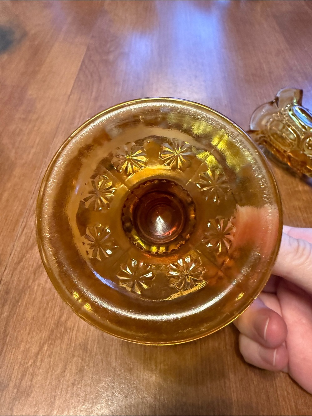 Vintage Moon and stars Amber single horn epergne - Picture 8 of 8